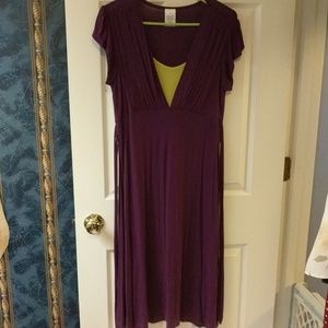 4/$12 GUC Avon purple and lime green dress